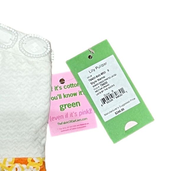 NWT Lilly Pulitzer Bowen Dress Lace By The Docks Nectar Orange, Size 8, NWT - Picture 7 of 12